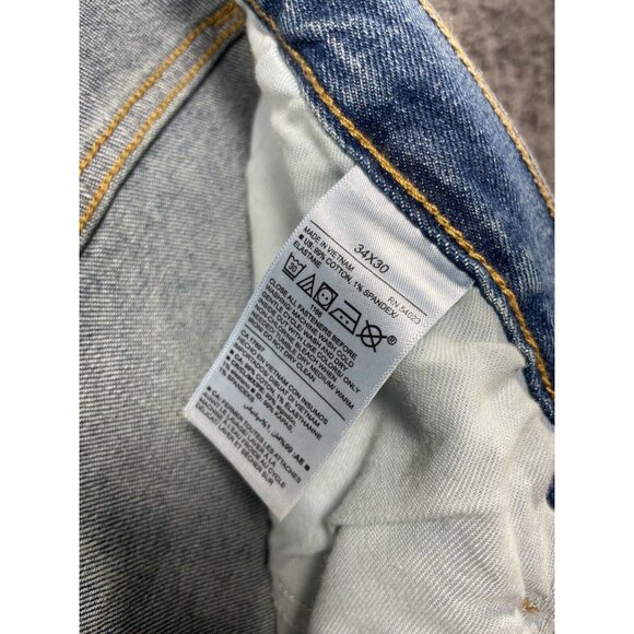 Old Navy Jeans Mens 34x30 Blue Denim Skinny Built-In Flex Mid Rise Flat Front - Picture 4 of 15